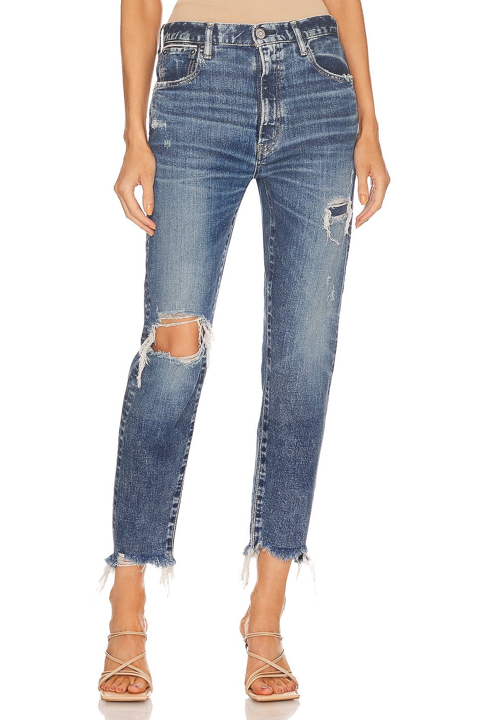 Moussy Vintage Adrian Friend Straight in Blue | REVOLVE