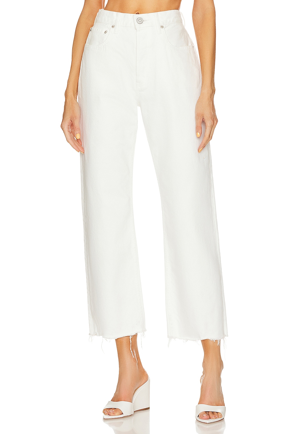 Moussy Vintage Aurora Wide Straight in White | REVOLVE