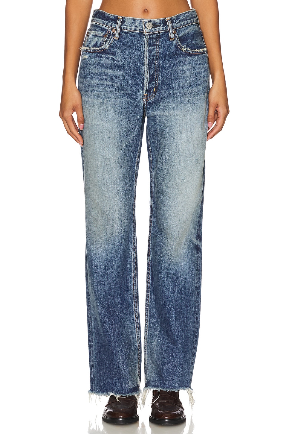 Moussy Vintage Ridgecrest Wide Straight in Blue | REVOLVE