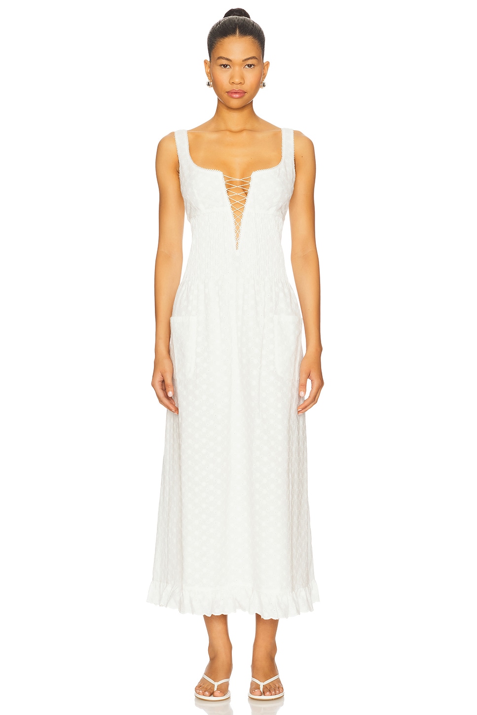 Pin Tuck Eyelet Dress