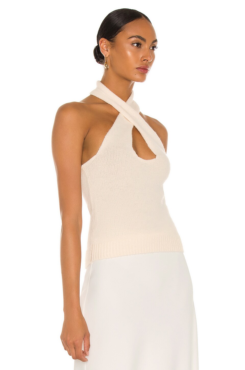 Musier Paris Scarlet Top in Ivory