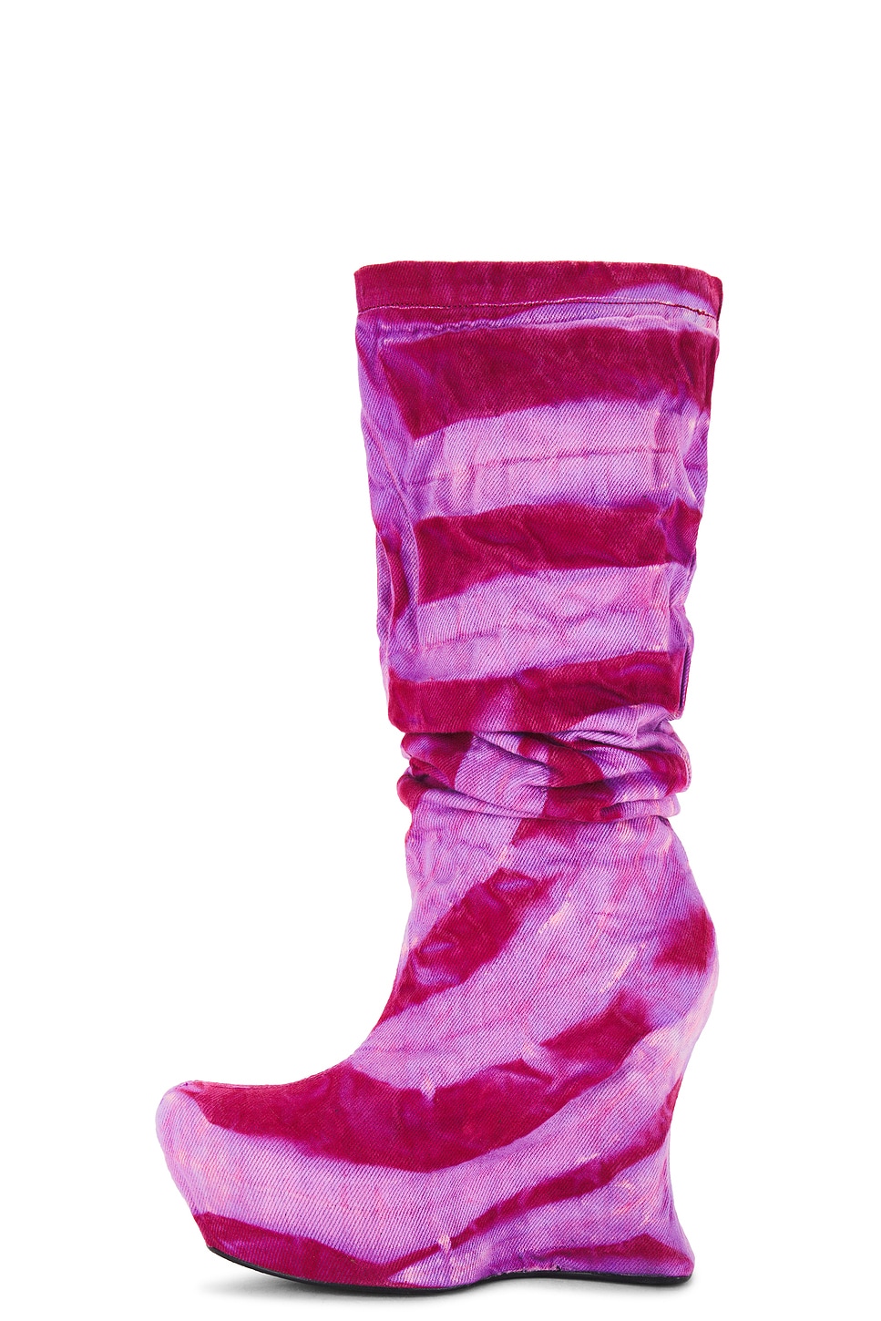 Sculpted Wedge Denim Boots