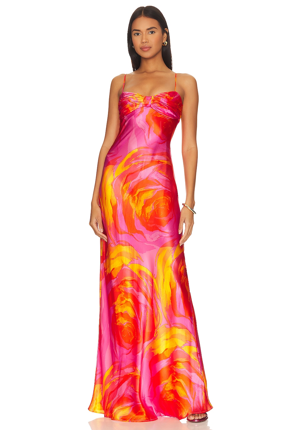 mirae red dress HEYCHIC Mirae Red Scallop Trim Maxi Dress, AU 12