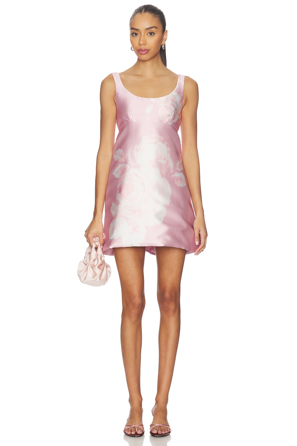 heavy satin mini dress Margo Vanilla backless halter-neck mini dress in heavy Silk Satin
