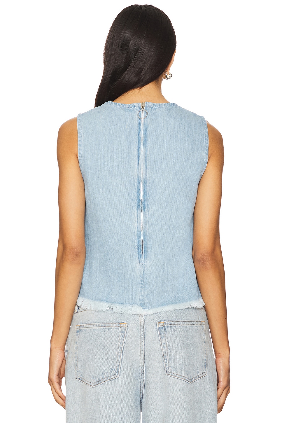 Denim Sleeveless Top - Thumbnail 3