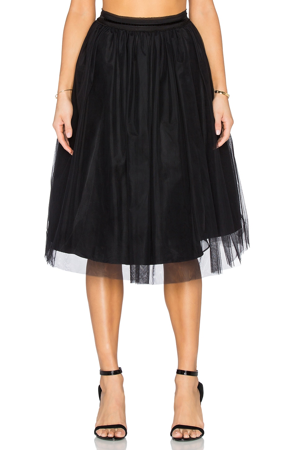Maison Scotch Tulle Midi Skirt in Black | REVOLVE