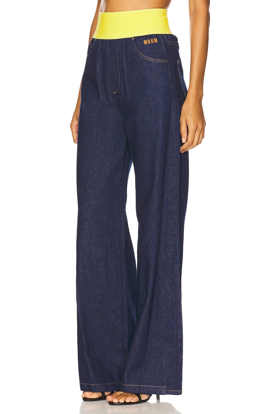 MSGM Waistband Wide Leg Jean thumbnail