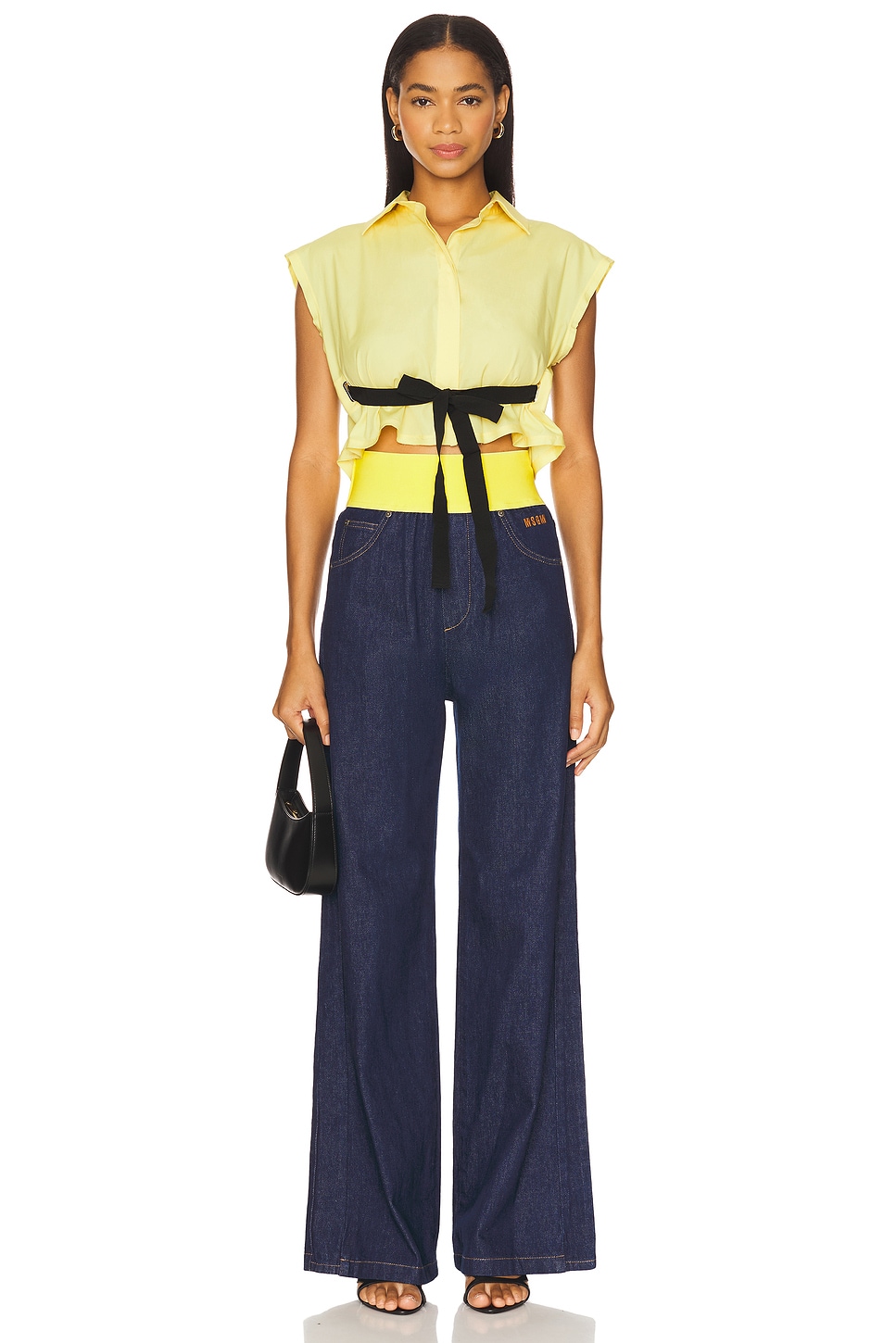 MSGM Waistband Wide Leg Jean thumbnail