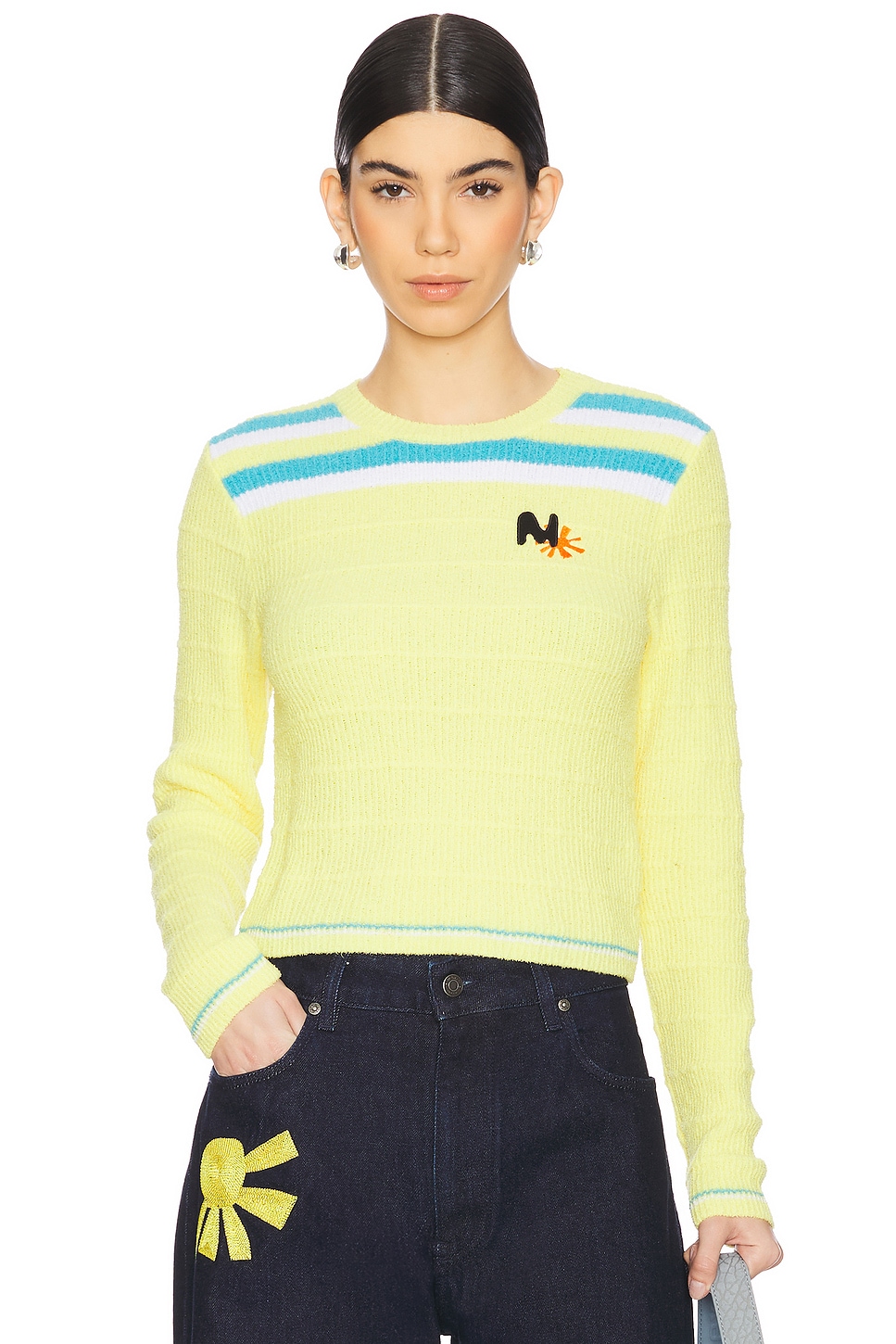 MSGM Striped Sweater in Yellow | REVOLVE