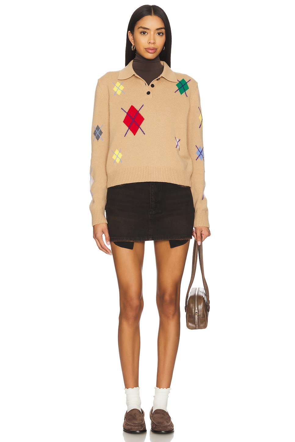 MSGM Broken Argyle Sweater in Beige | REVOLVE MSGM Broken Argyle Sweater in Beige | REVOLVE