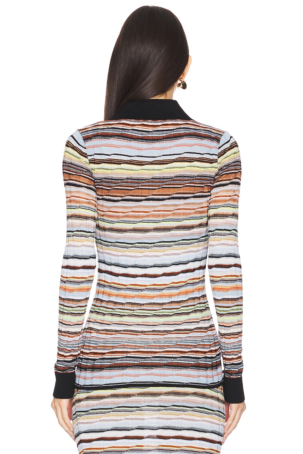 Missoni Long Sleeve Shirt in Multicolor With Blue Tones