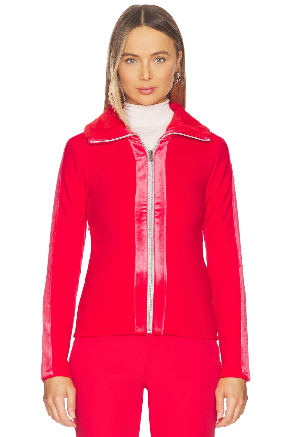 Ribbed Zip Up Mid Layer Jacket