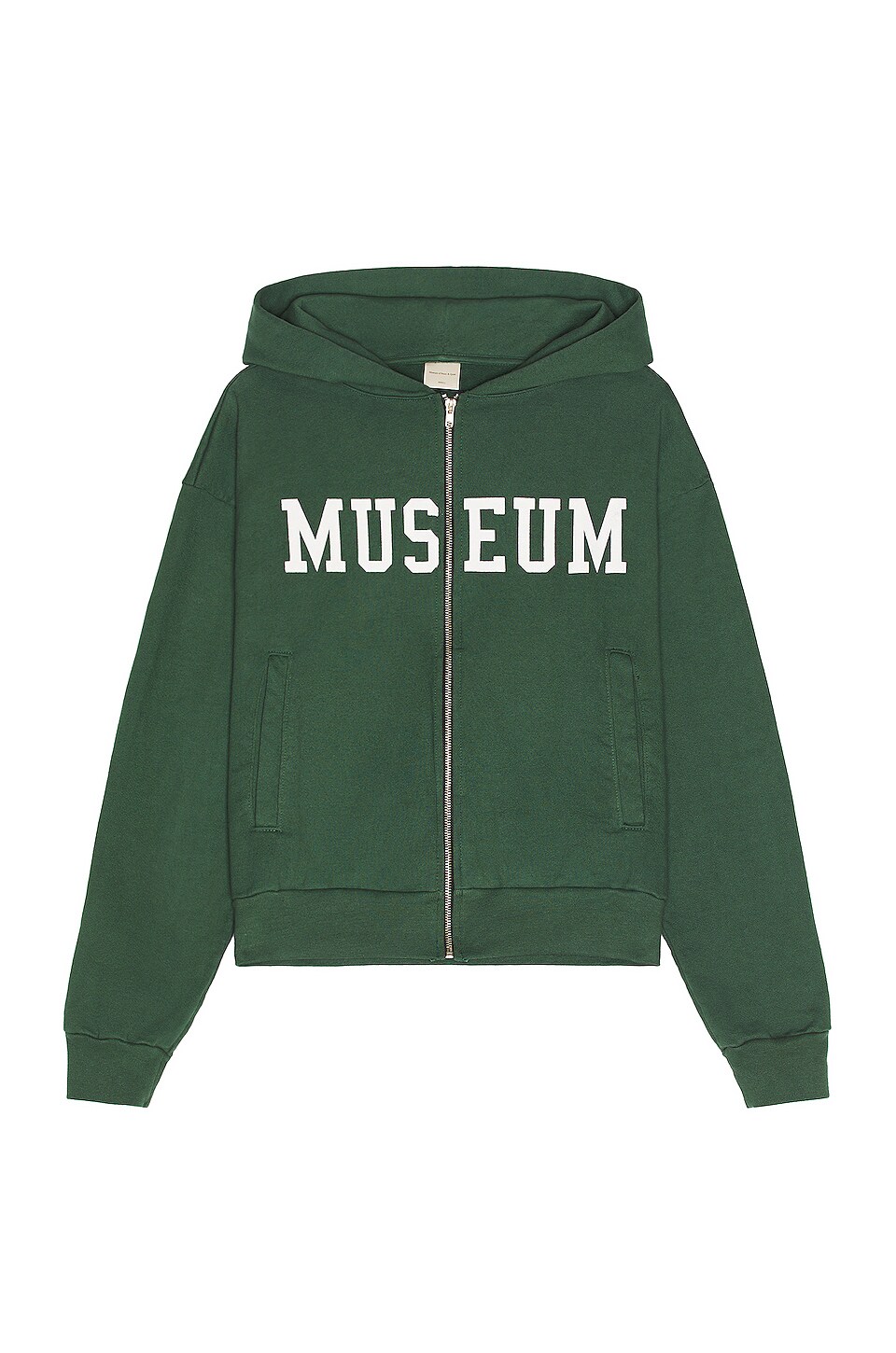 Museum of Peace and Quiet Varsity Zip Up Hoodie in Forest