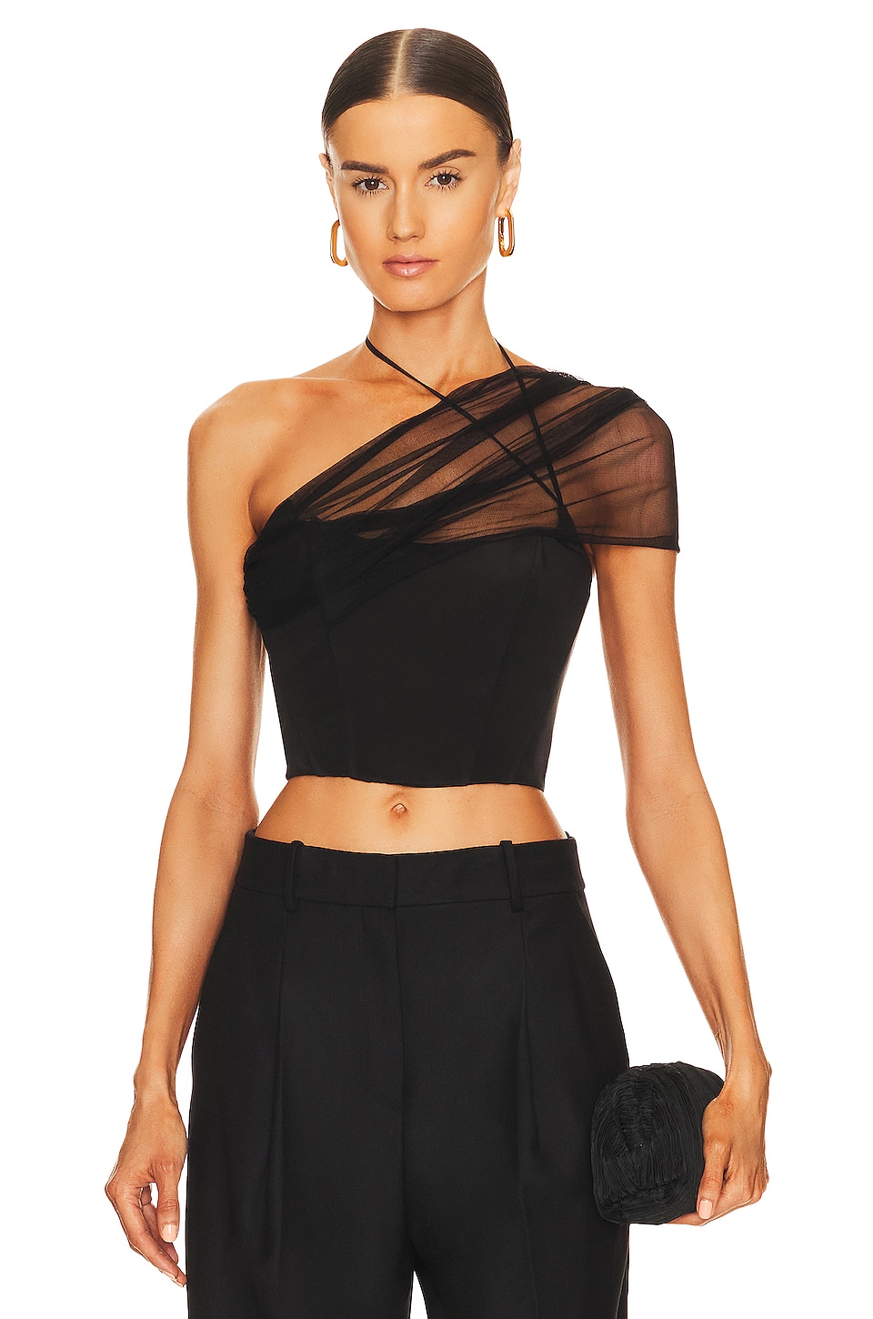 MANURI Tanya Corset Top in Black | REVOLVE