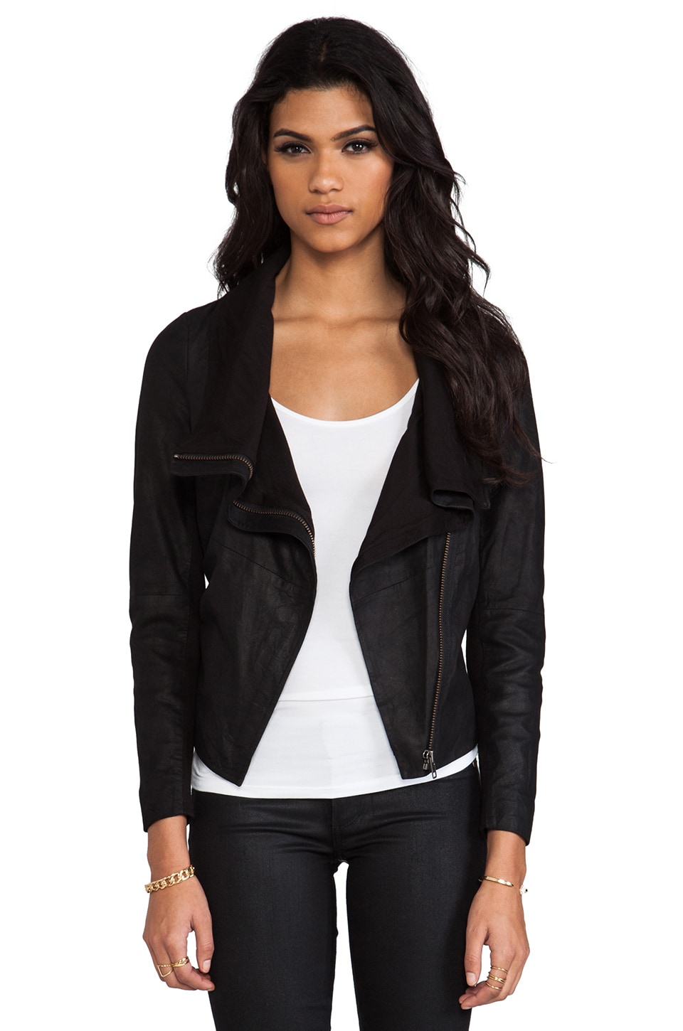 Muubaa Sinoia Drape Jacket In Black Revolve