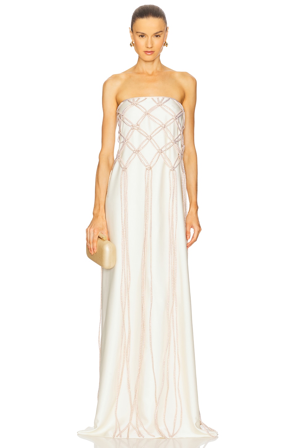 Mayle Vasquez Redes Dress in Off White & Gold | REVOLVE