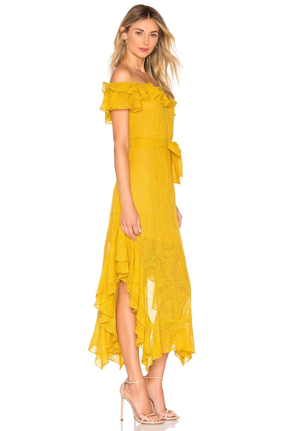Marissa Webb Sofia Embroidered Dress in Saffron Yellow