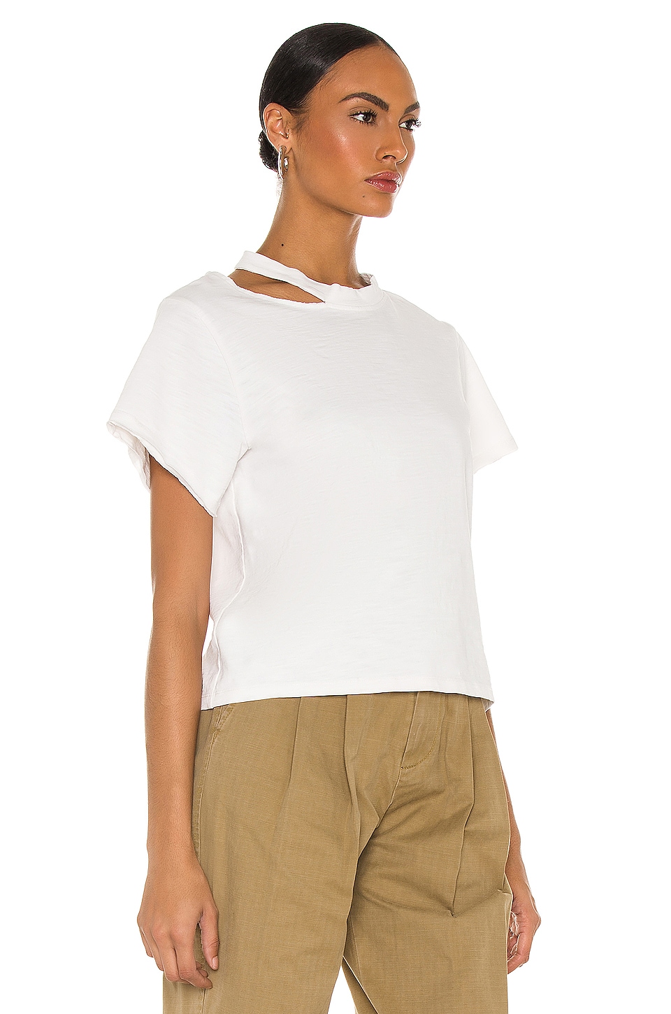 Marissa Webb Tate Cut Out Tee in White | REVOLVE
