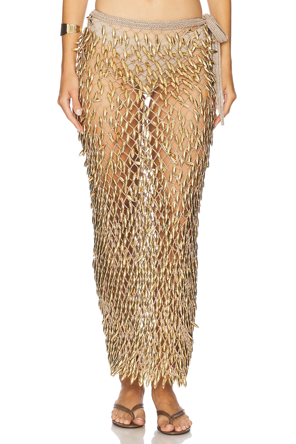 crochet beaded dress BEACHIN IT CROCHET BEADED MAXI DRESS – AKIRA main image 0