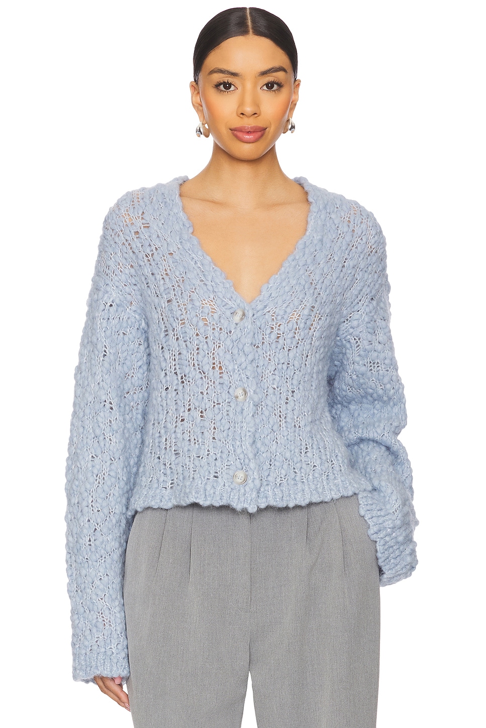 Naadam Italian Jumbo Boucle Open Front Cardigan