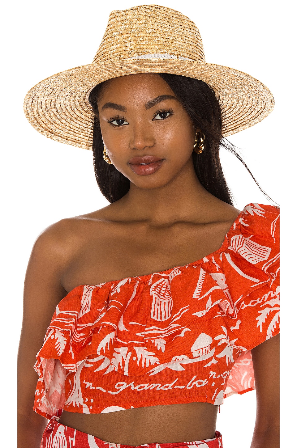 Nikki Beach Alessia Hat in Natural & White