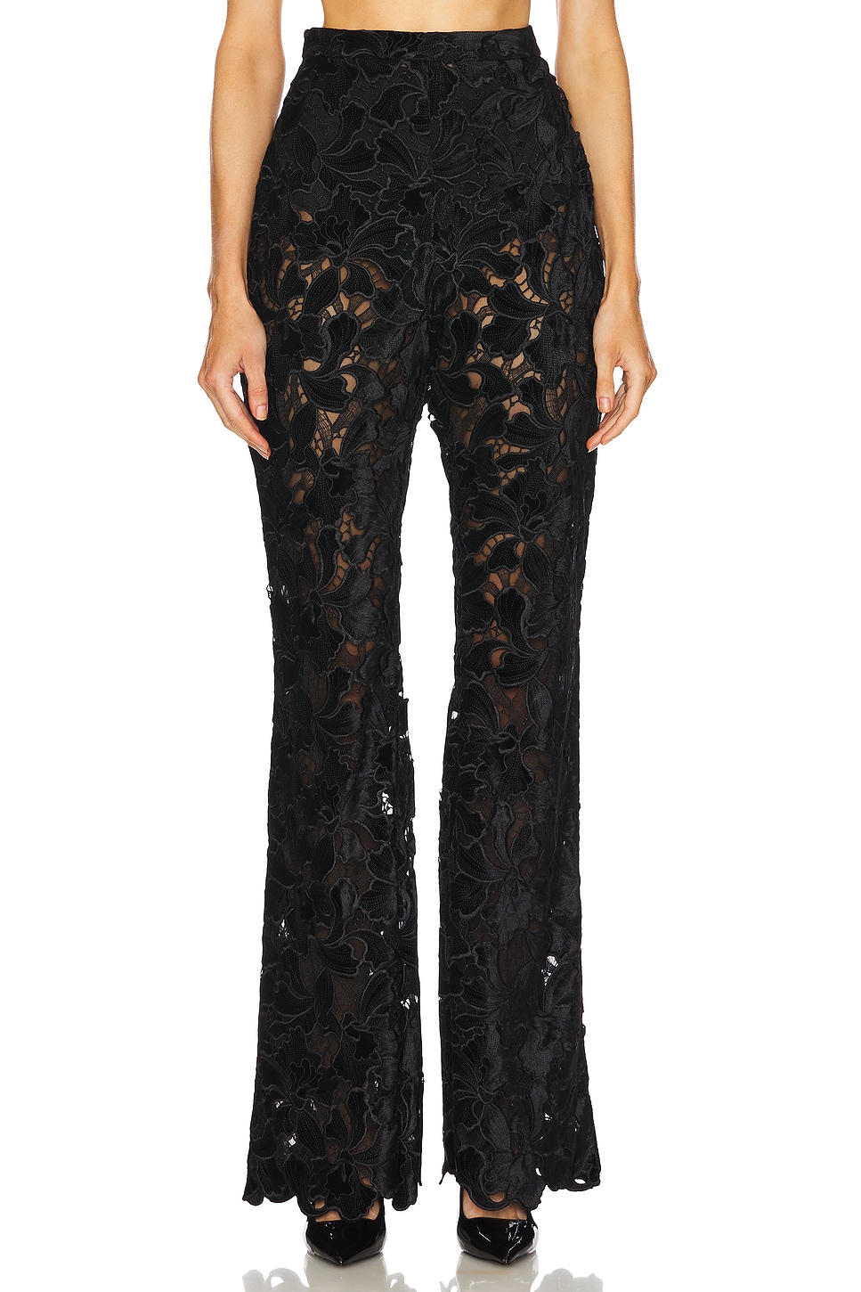 Floral Velvet Lace Trousers