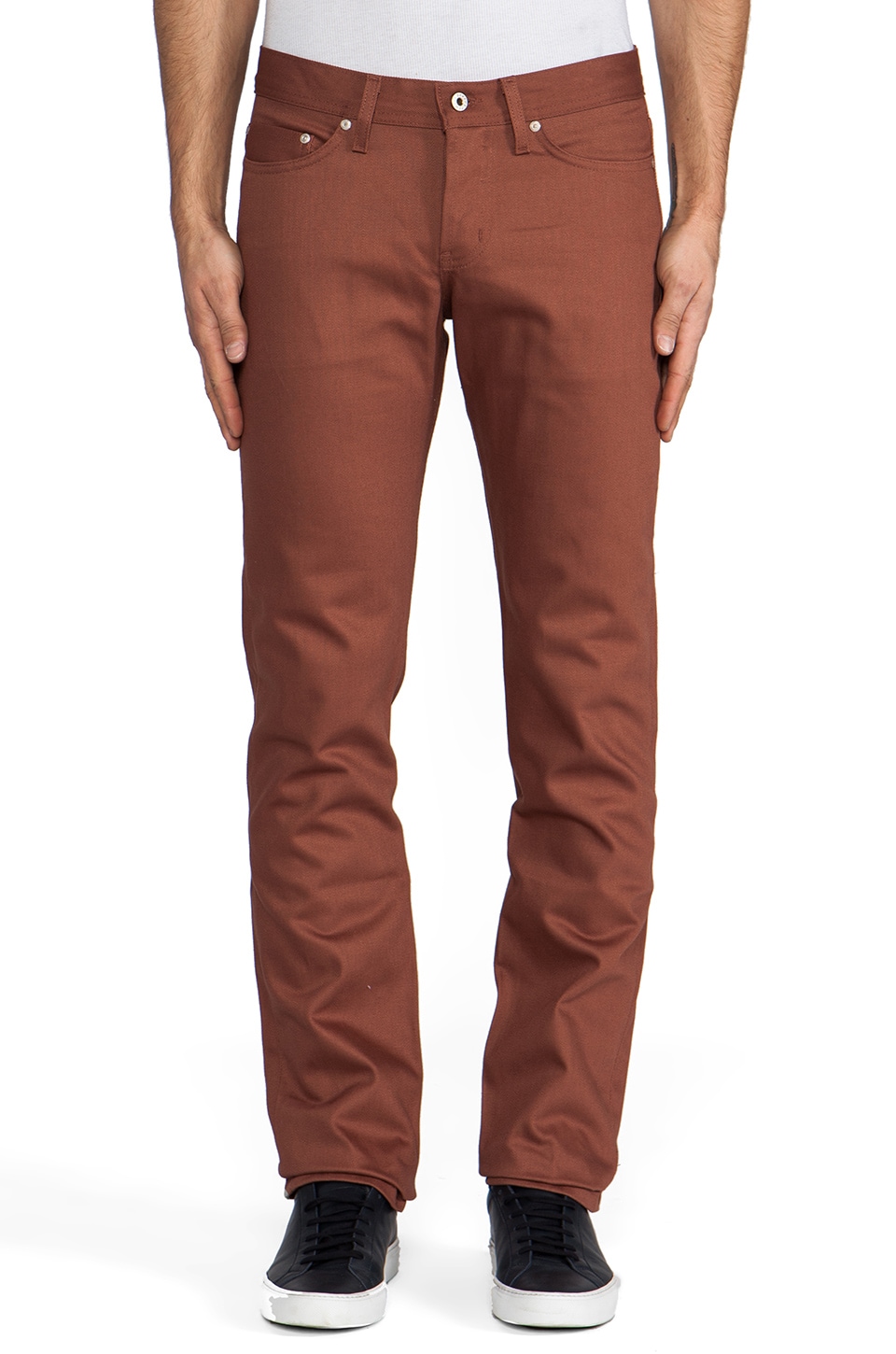 Naked Famous Denim Weird Guy Rust Selvedge Chino Oz In Rust Revolve