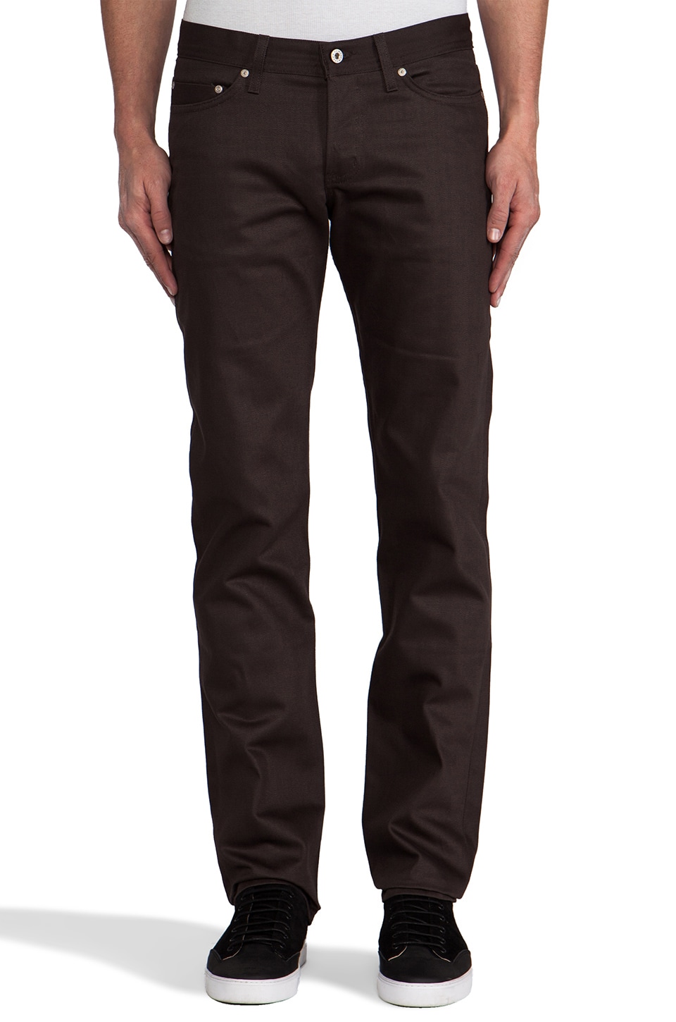 Naked Famous Denim Weird Guy Brown Selvedge Chino Oz In Brown Revolve