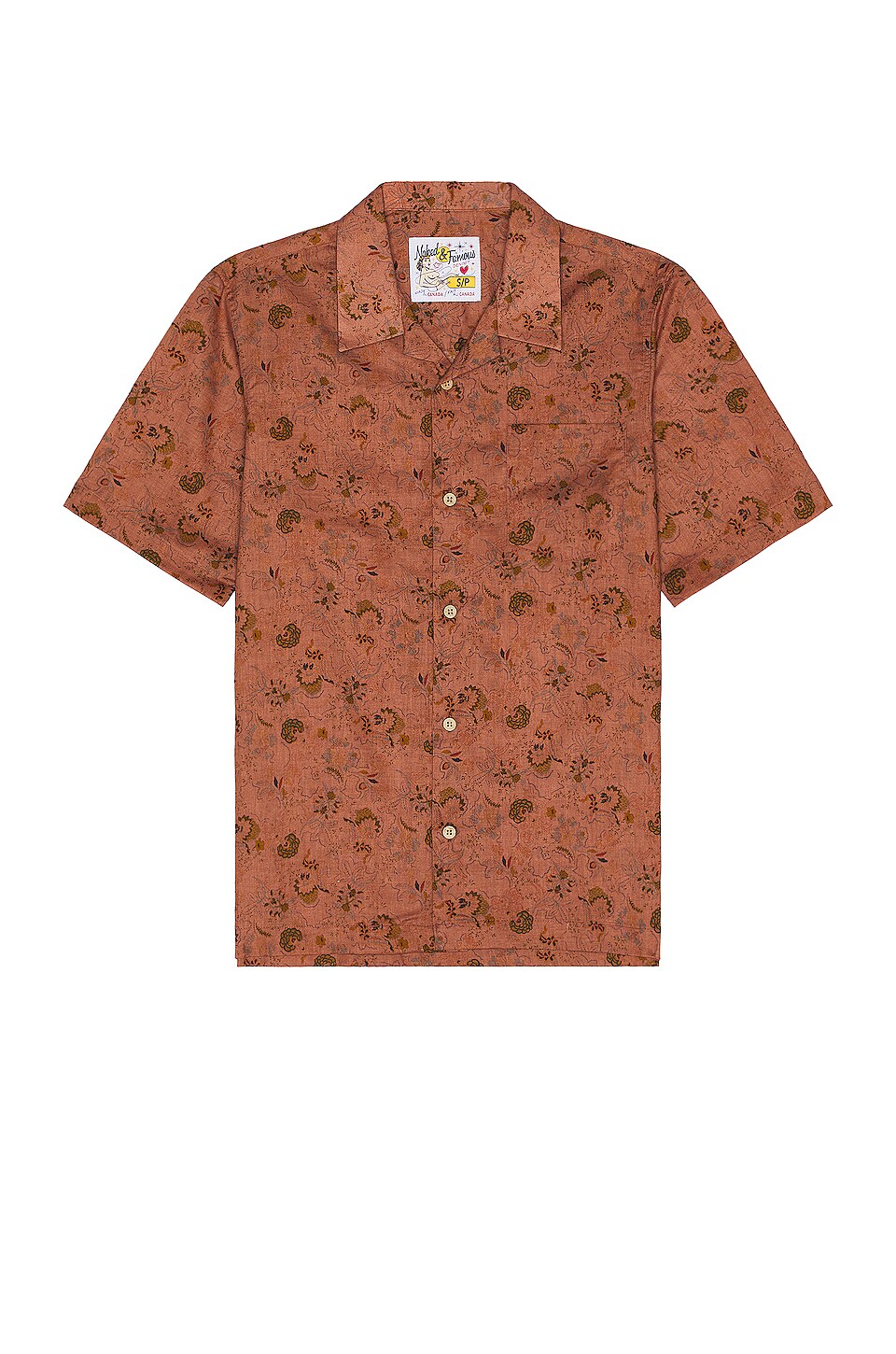 Naked & Famous Denim Flora Sketches Aloha Shirt in Red | REVOLVE