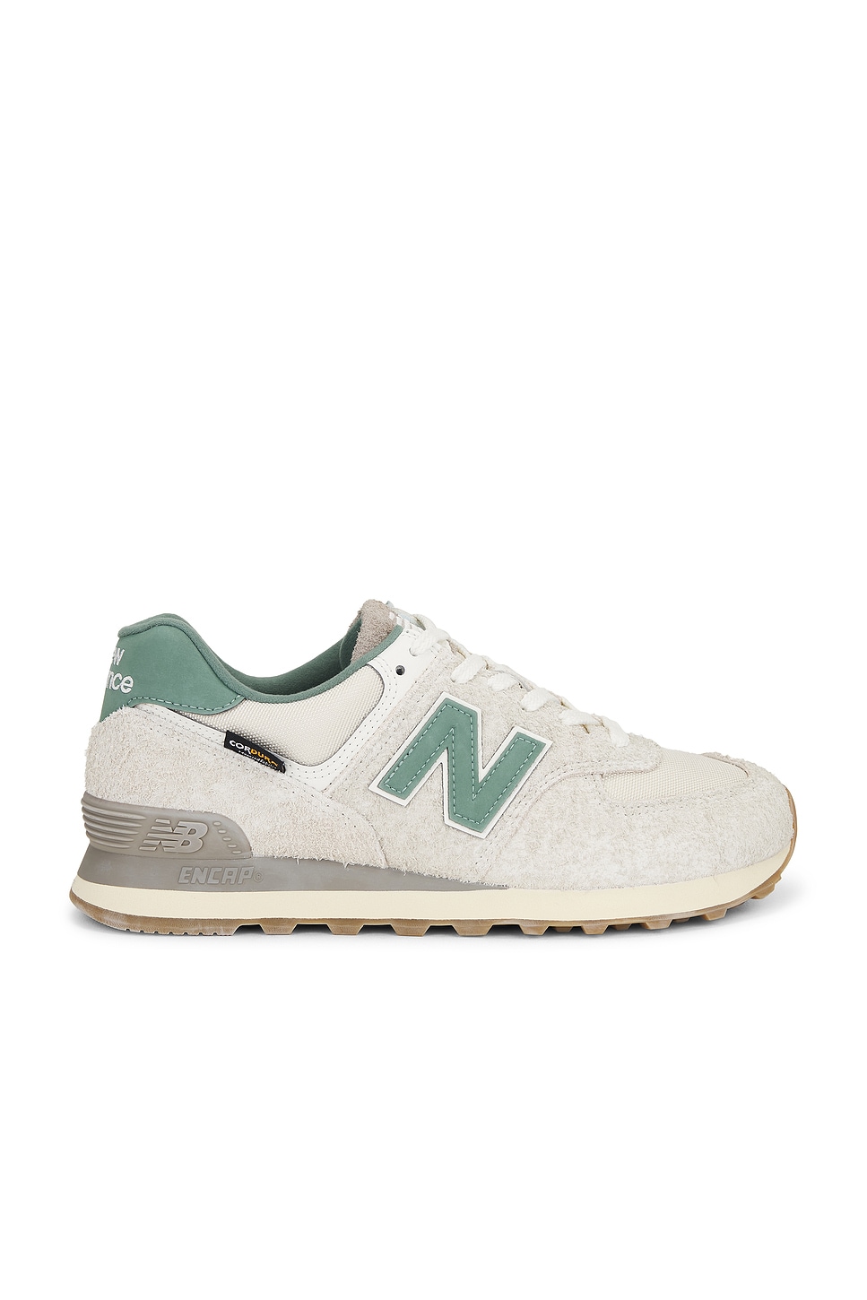 ☆ユニセックス☆New Balance 574 Calcium with New Spruce New Balance 574 Sneakers in Calcium, Green, & Spruce | REVOLVE