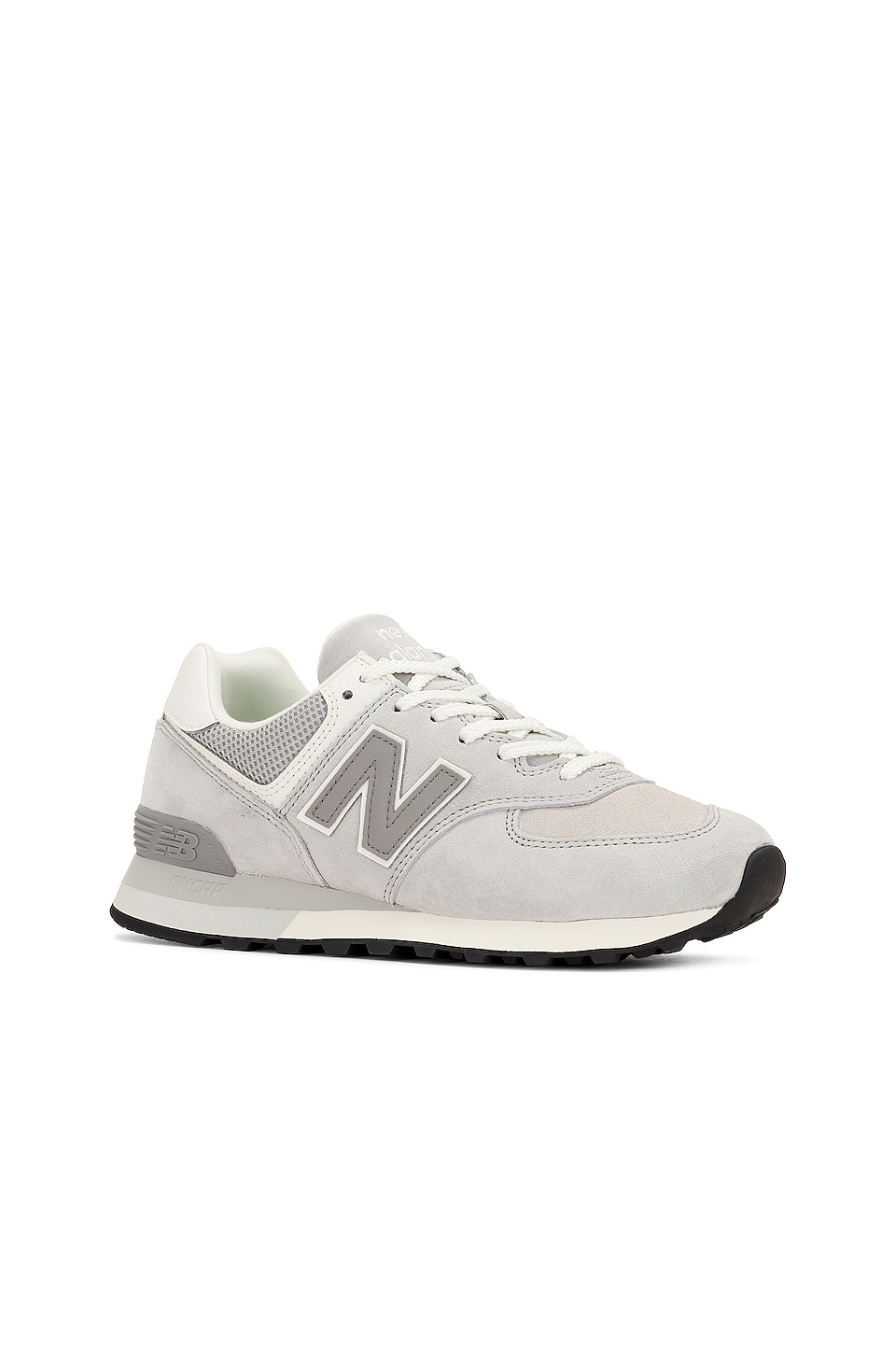 New Balance 574 in Aluminum & White