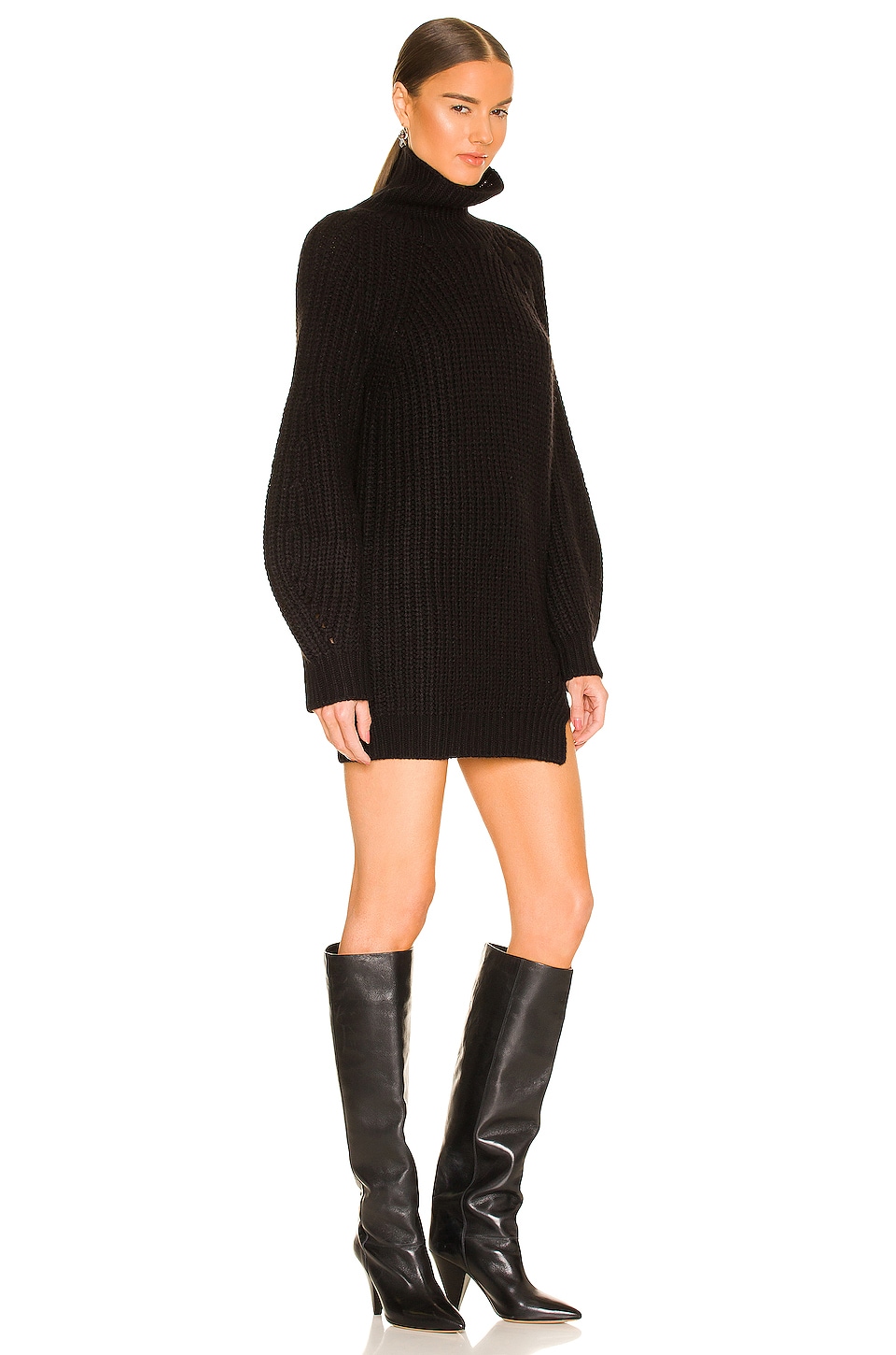 NBD Breanna Laced Sweater Dress in Black