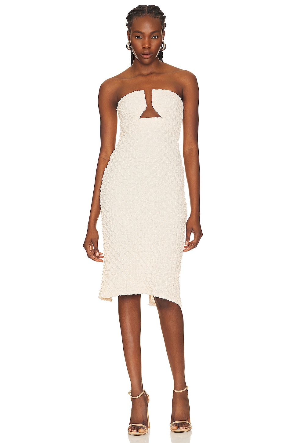 Cream midi dress hotsell