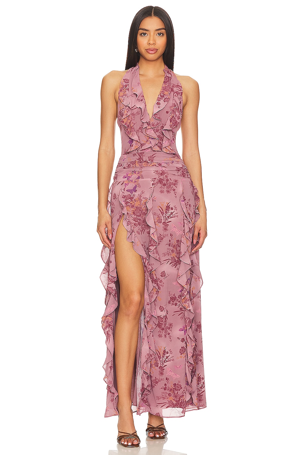 NBD Divya Maxi Dress in Mauve Floral REVOLVE