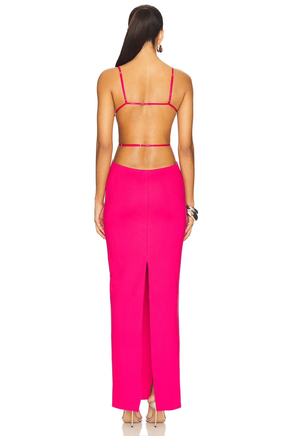 nbd janhvi maxi dress in hot pink The Jarrah Formal dress hire