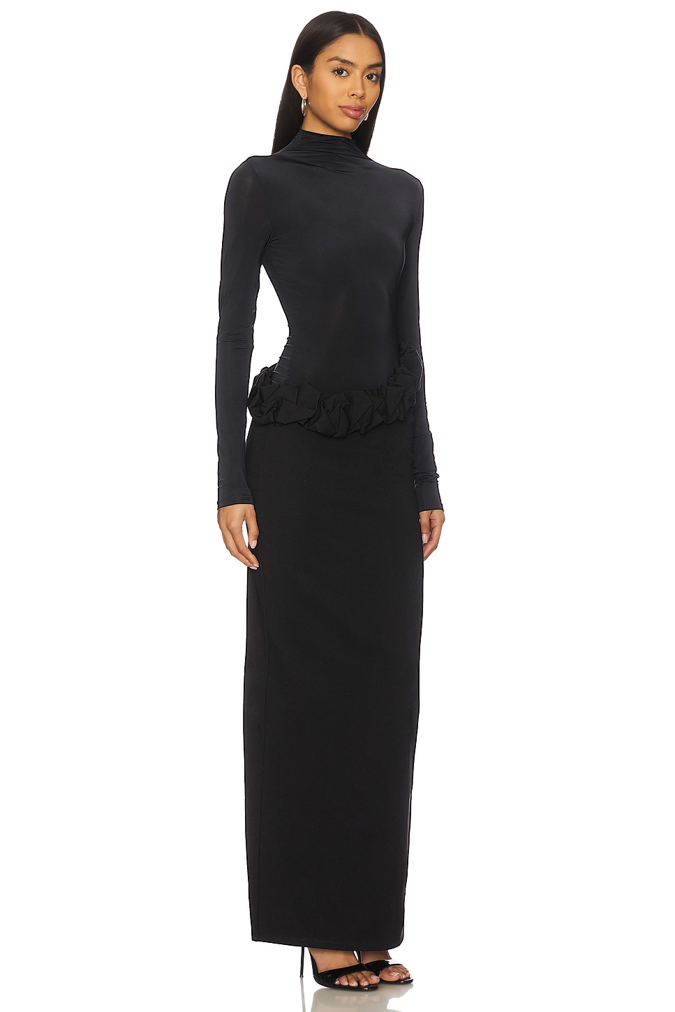 chinese dress ladies Lia Maxi Dress Valentina Broderie Black, L / Valentina Broderie Black main image 0