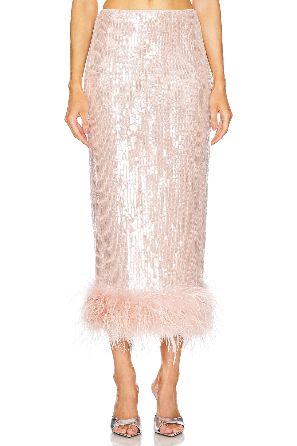 NBD Aida Midi Skirt in Blush Pink | REVOLVE