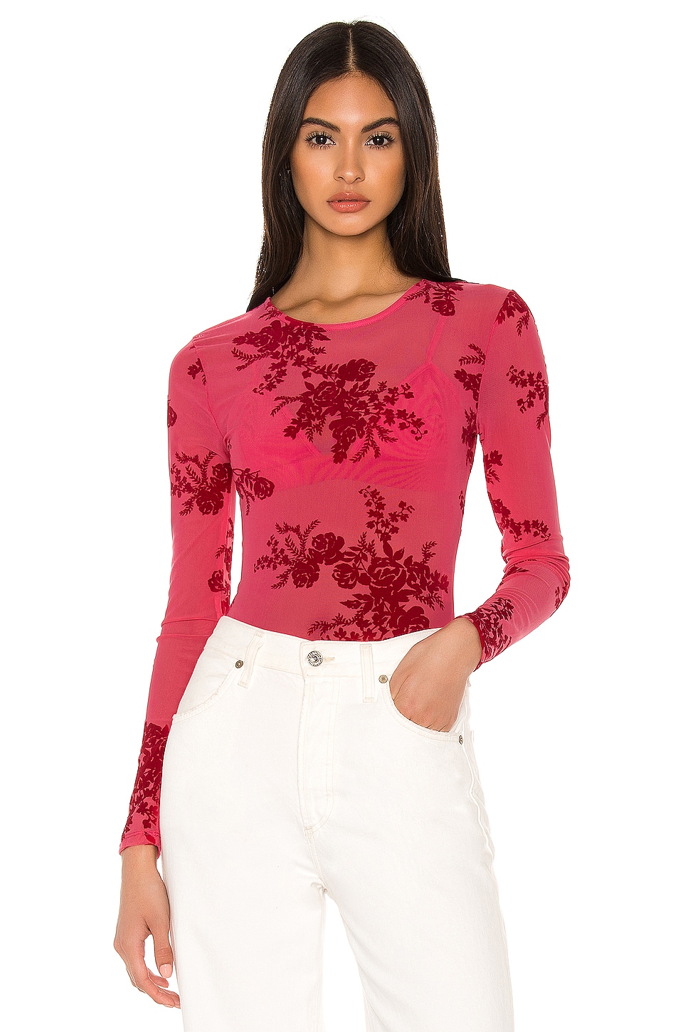 NBD Binx Bodysuit in Red & Hot Pink | REVOLVE