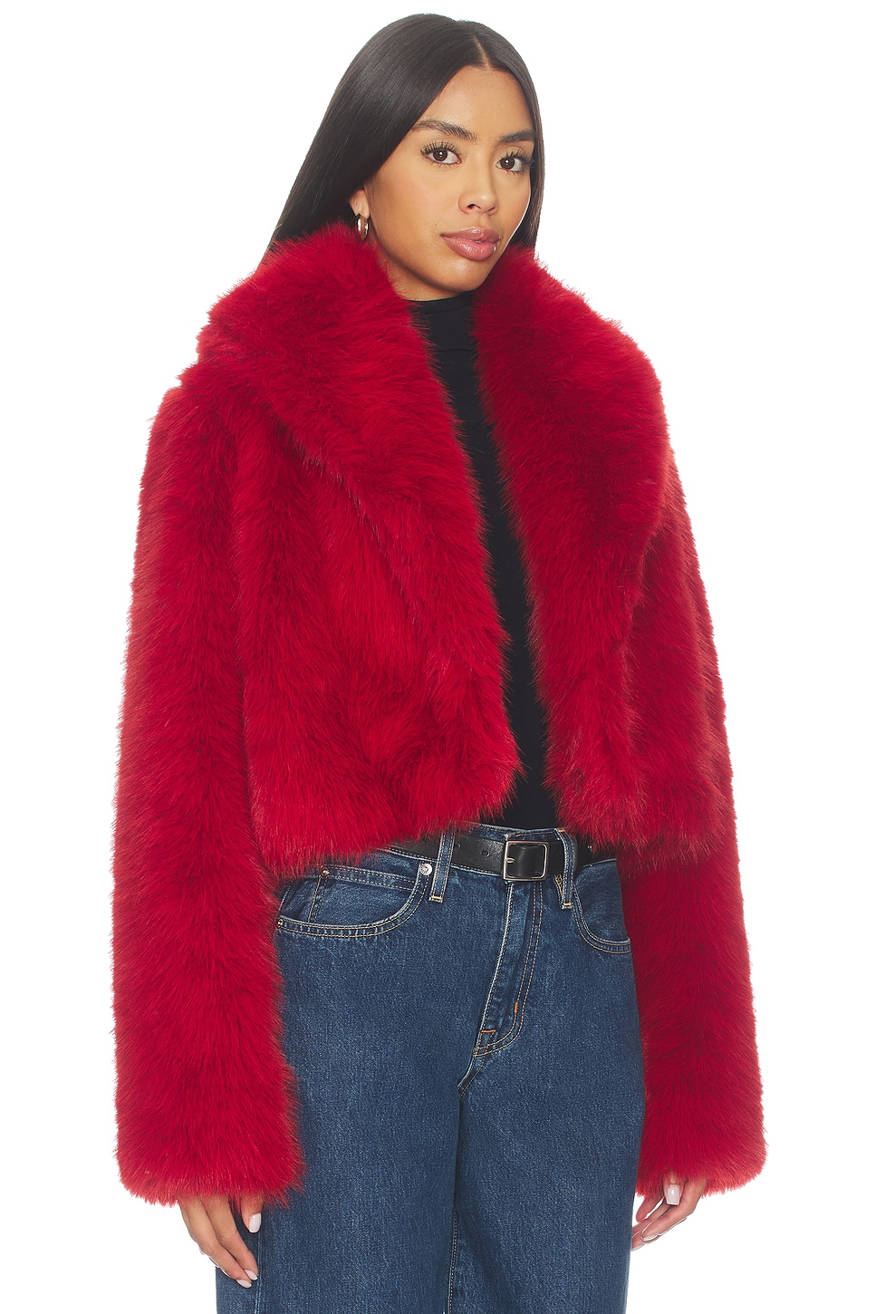 The Delaney Cropped Fur Jacket - thumbnail 3