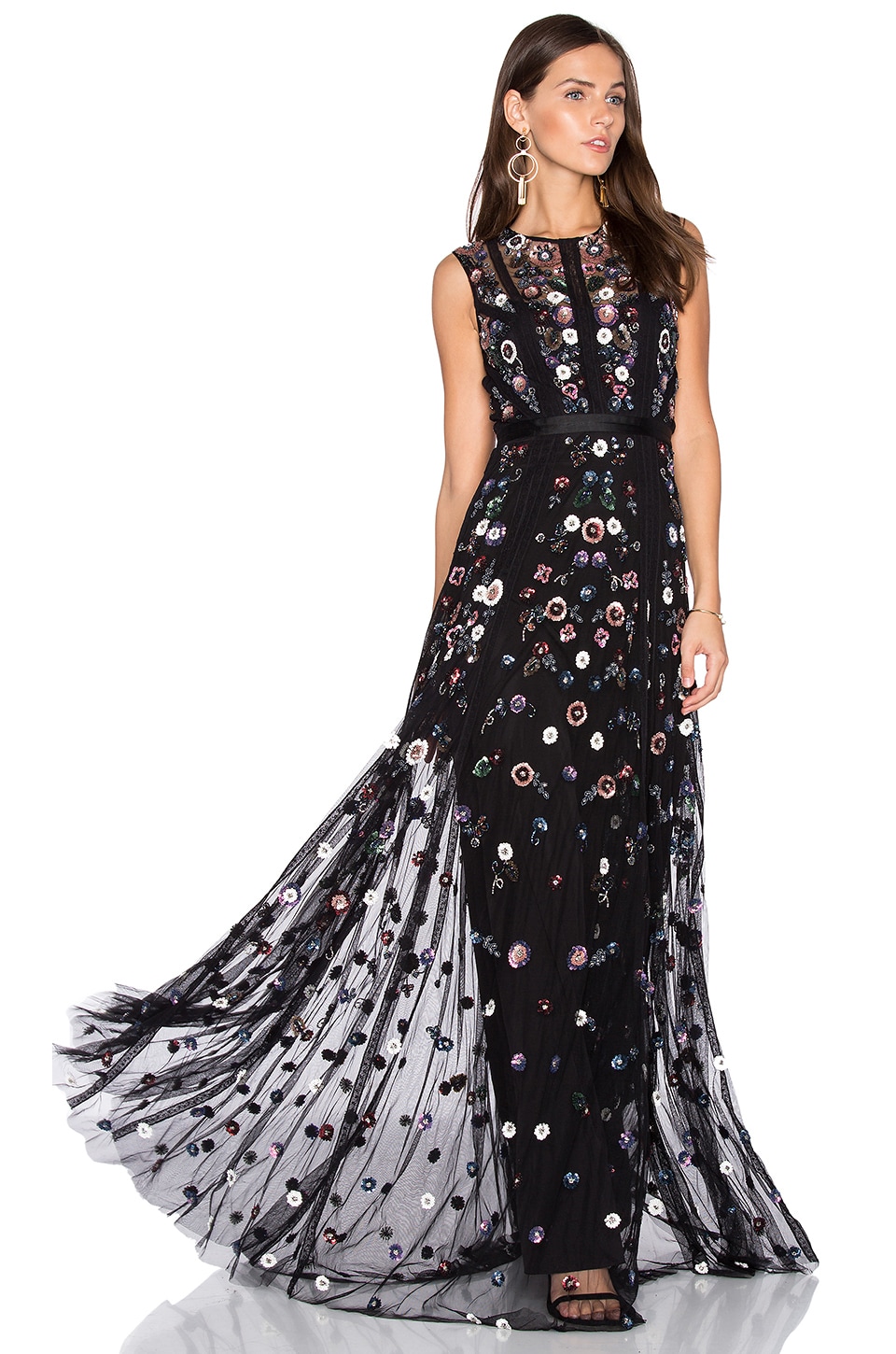 Needle & Thread Floral Ombre Gown in Black | REVOLVE
