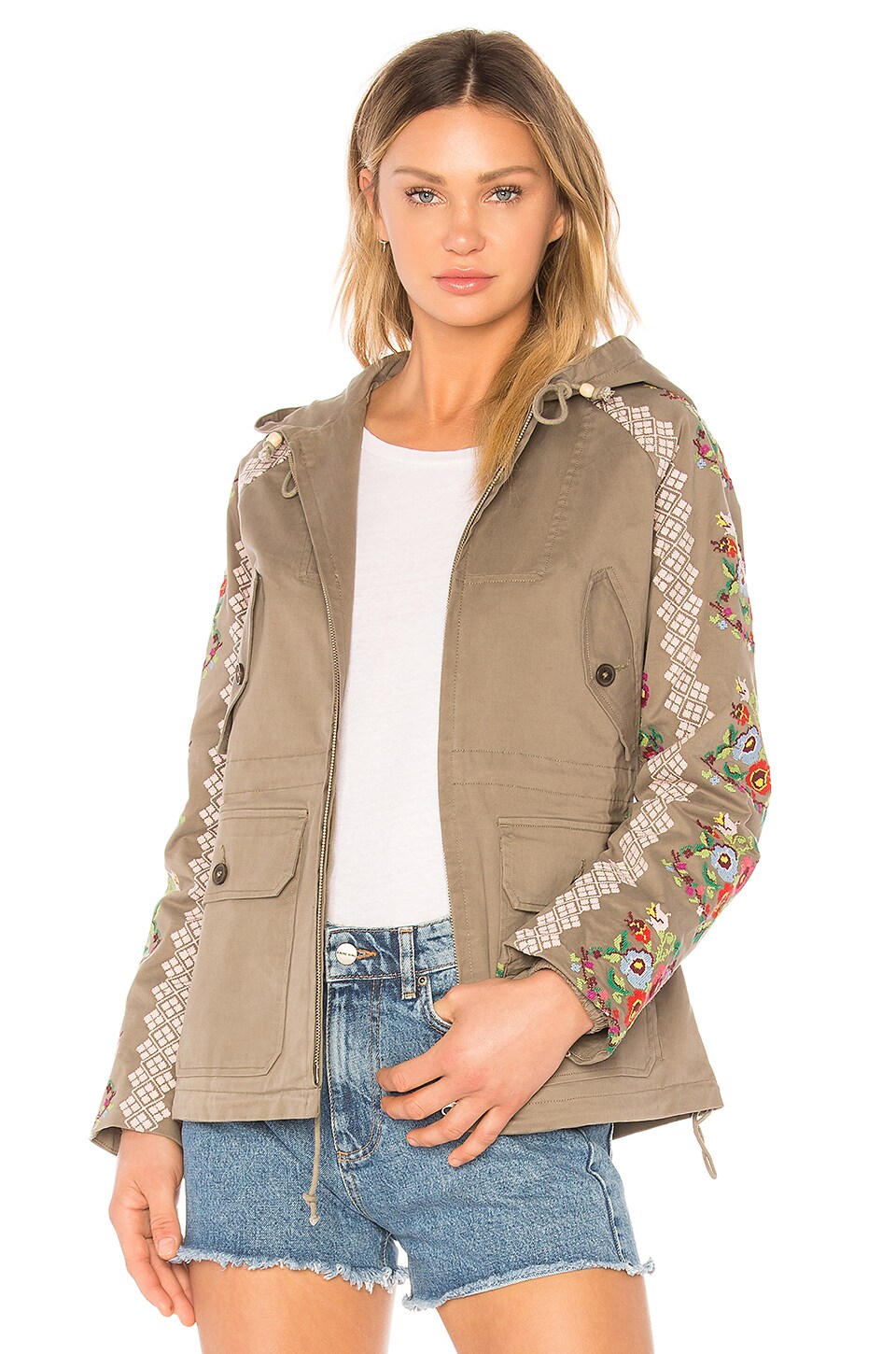 Cross Stitch Flower Parka