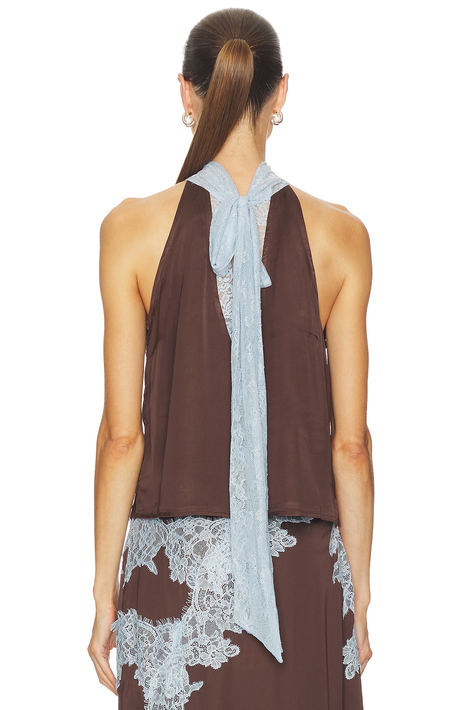 Never Fully Dressed - Chocolate Blue Lace Top | Plush