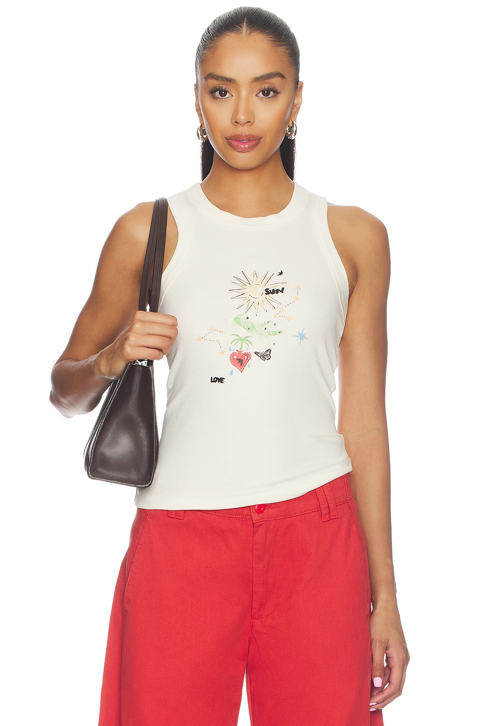 Cream Celestial Rib Tank - thumbnail 2
