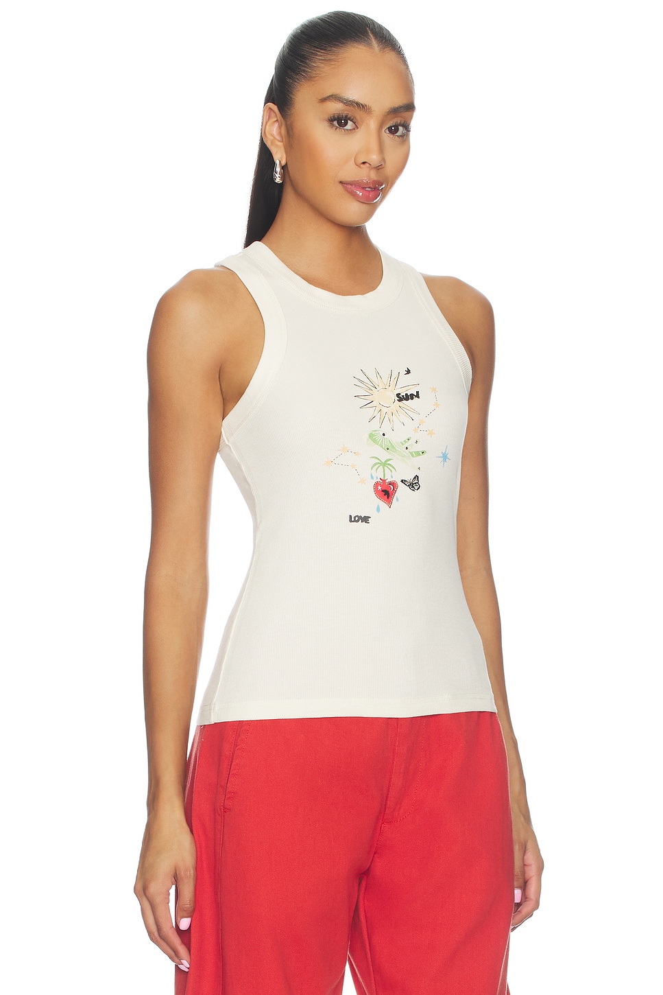 Cream Celestial Rib Tank - thumbnail 3