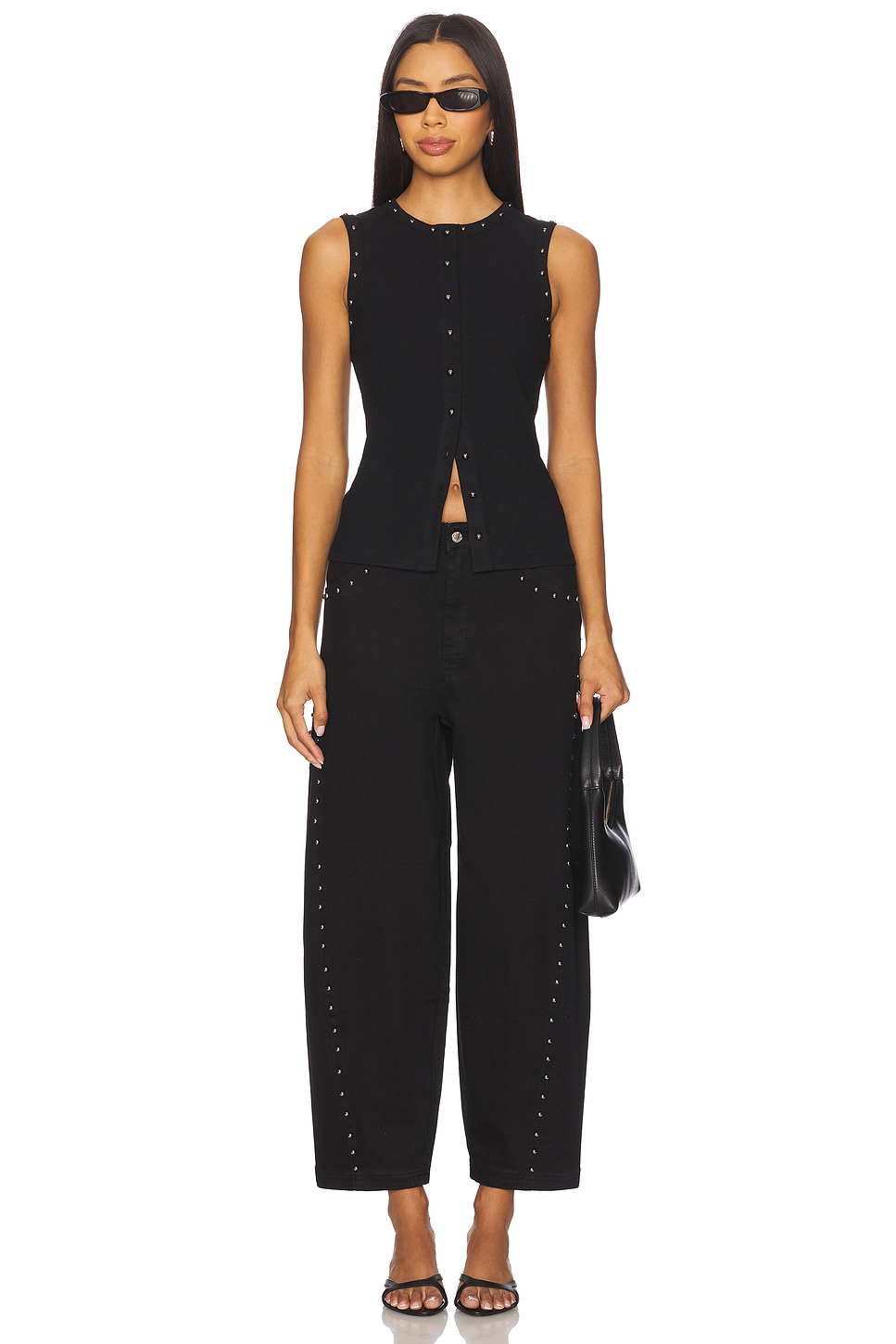 Studded Button Tank