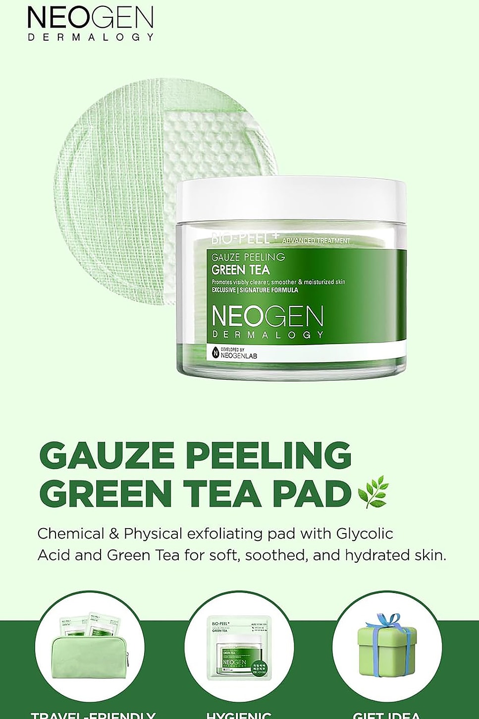 Green Tea Gauze Peeling Pads - thumbnail 3