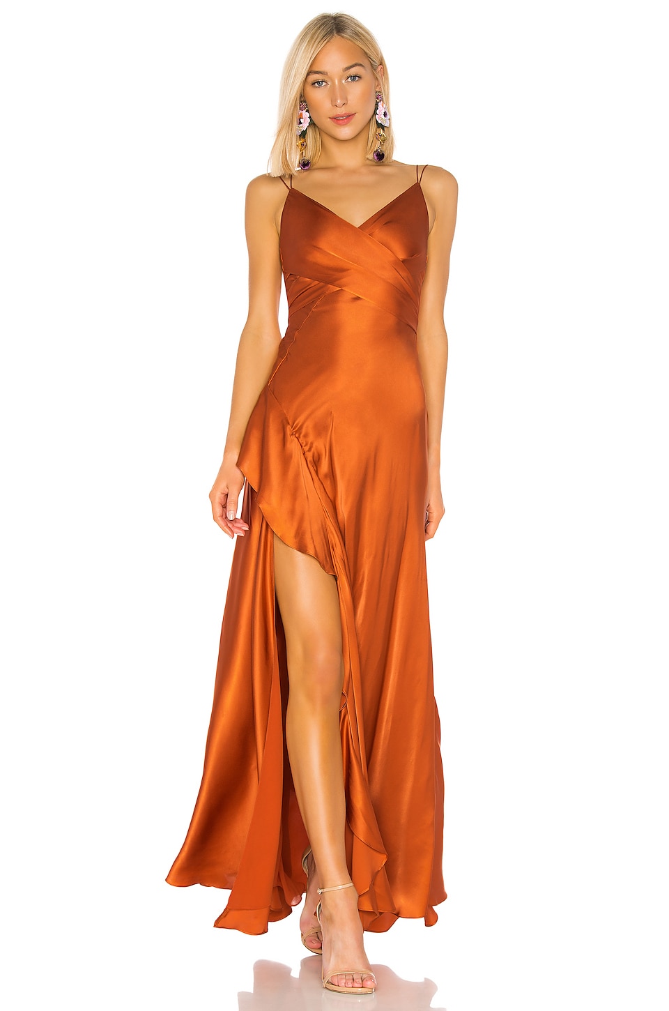 orange dress silk