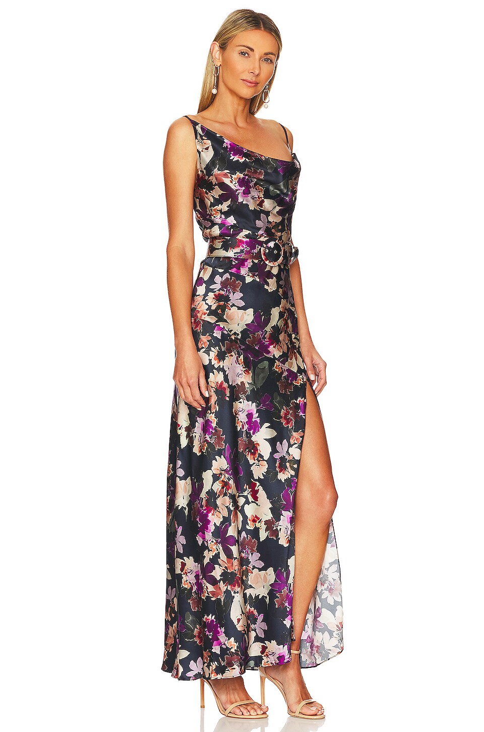 NICHOLAS Nahara Cowl Neck Gown in Amara Floral