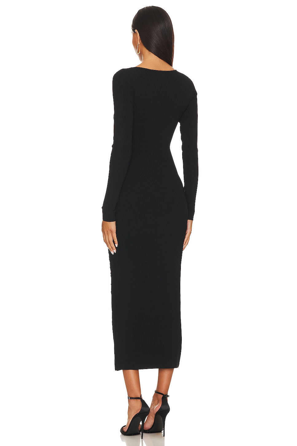 Arna Long Sleeve Lace Up Midi Dress