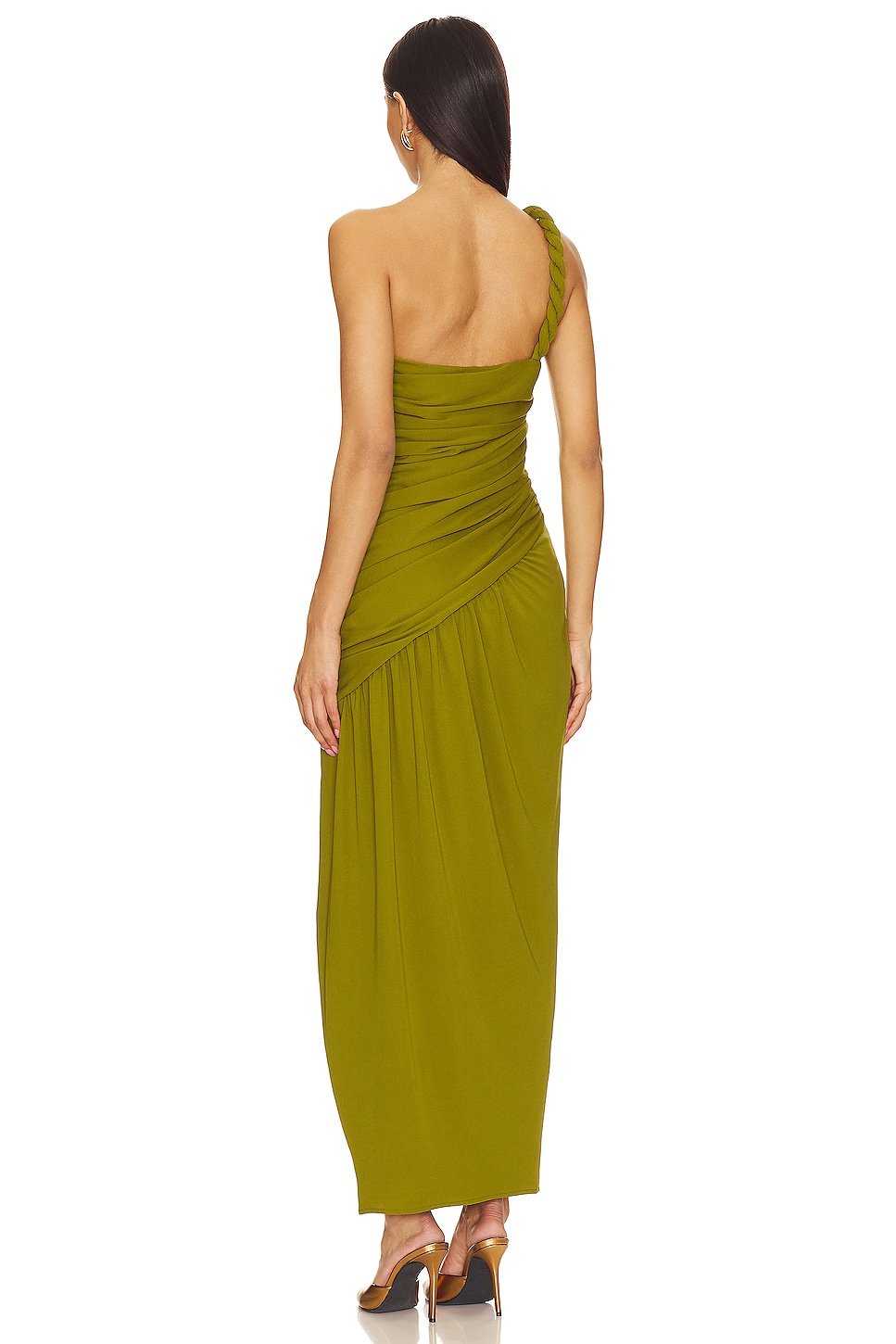 Nala Draped Asym Midi Dress - Thumbnail 3